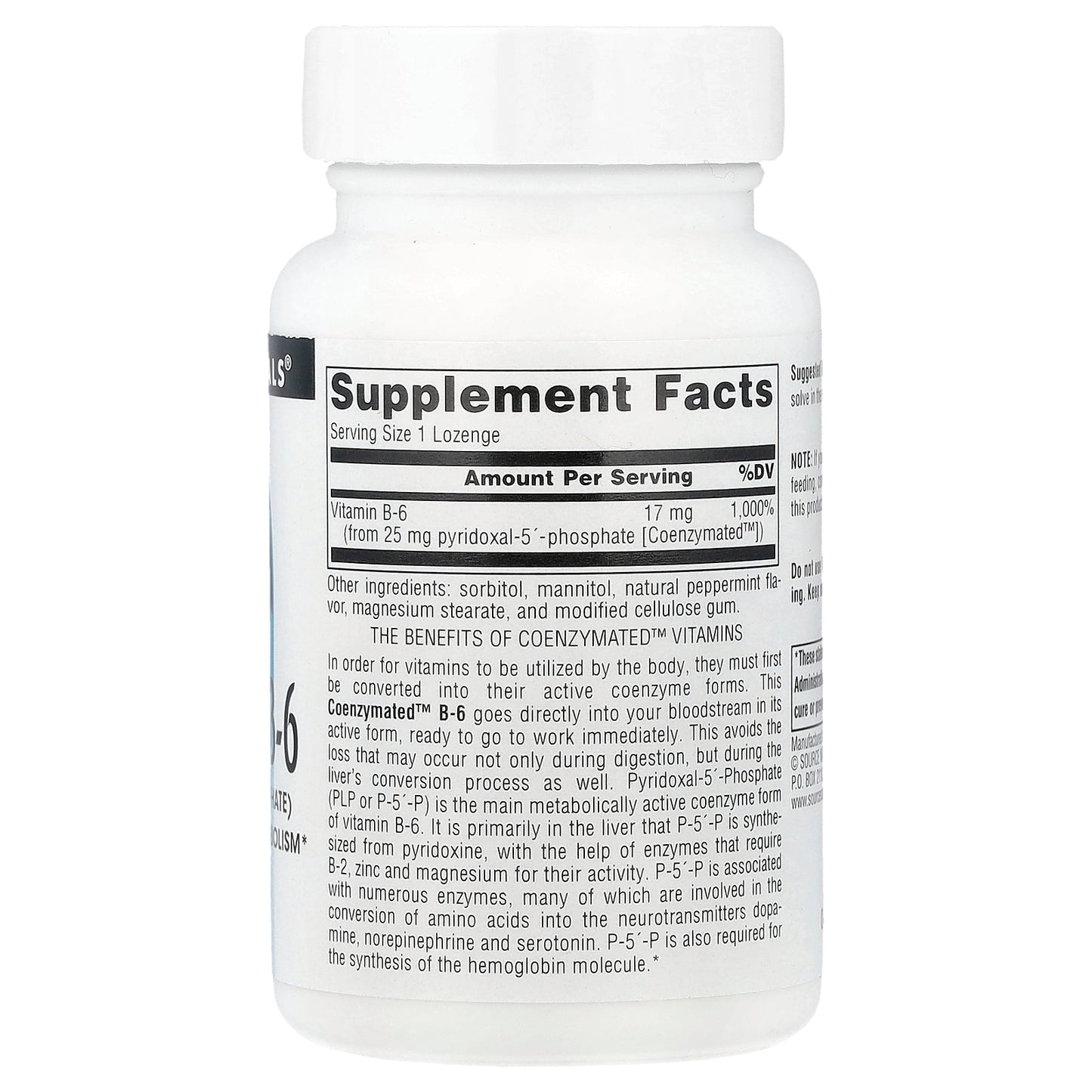 Source Naturals, Coenzymated™ B-6, 25 mg, 120 Lozenges