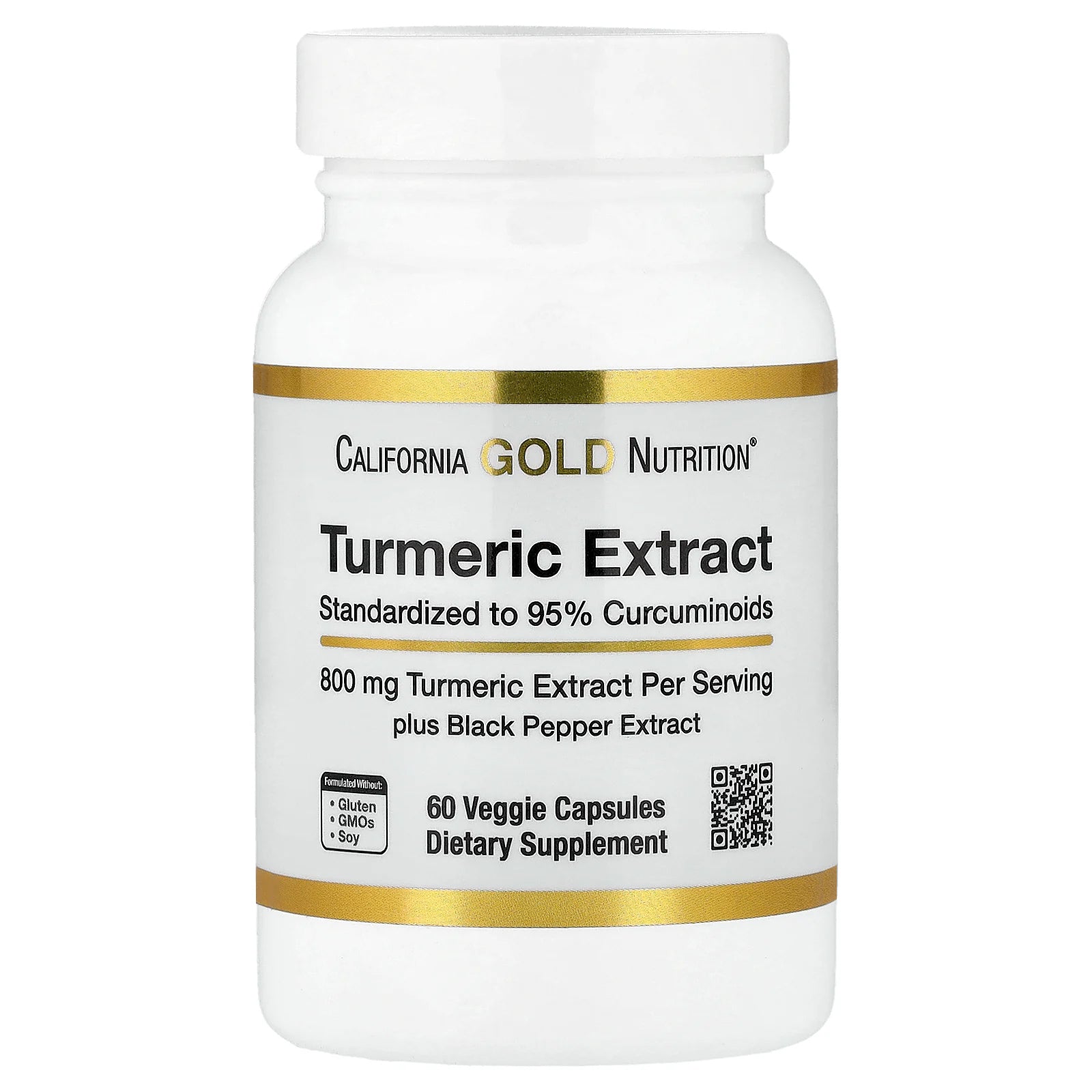 California Gold Nutrition, Turmeric Extract with 95% Curcuminoids, and BioPerine® Black Pepper Extract, 60 Veggie Capsules