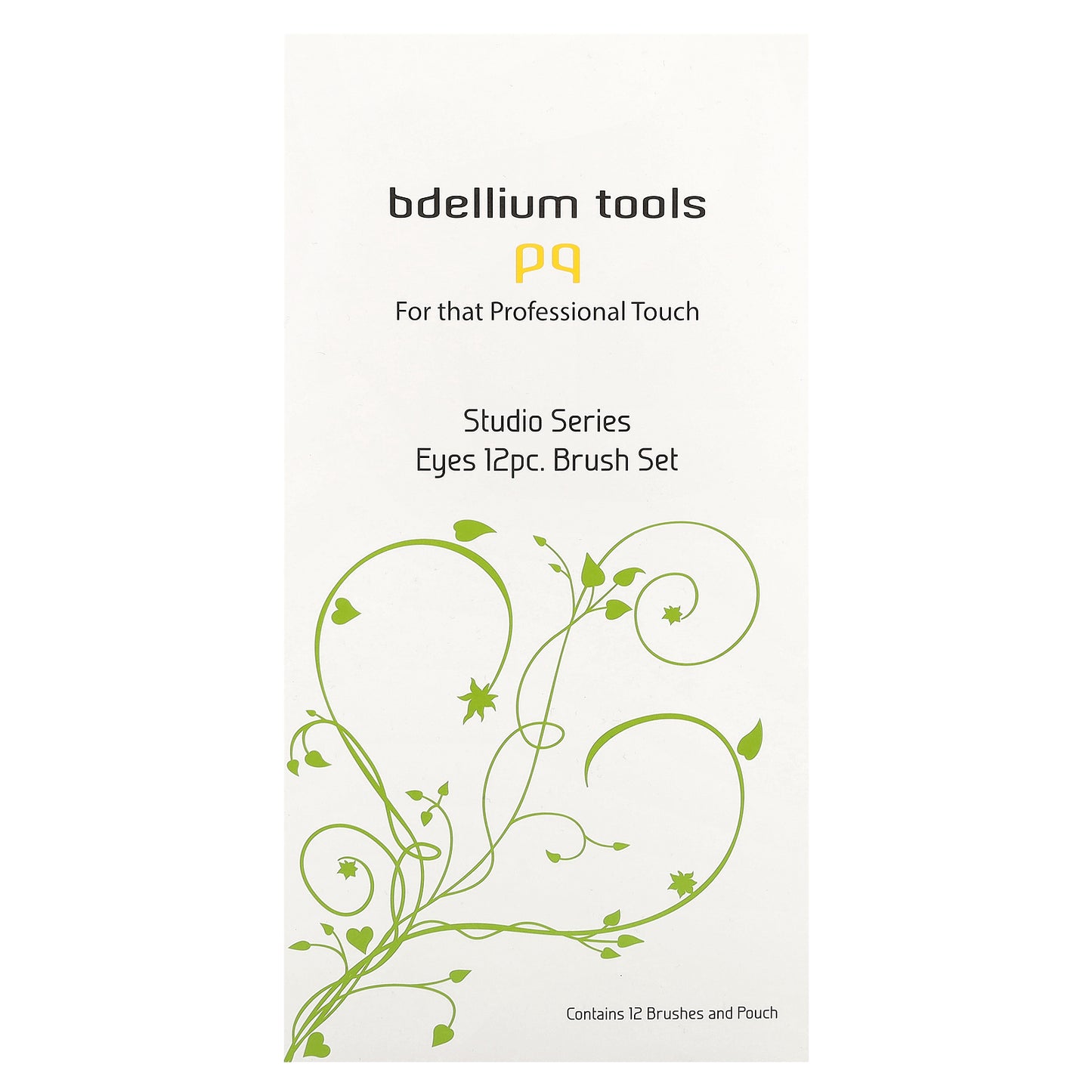 Bdellium Tools, Studio Series, Eyes Brush Set and Pouch, 12 Pc Set