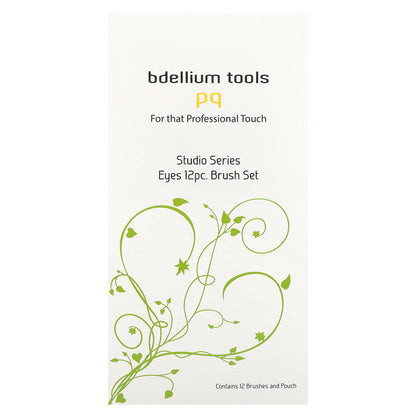 Bdellium Tools, Studio Series, Eyes Brush Set and Pouch, 12 Pc Set