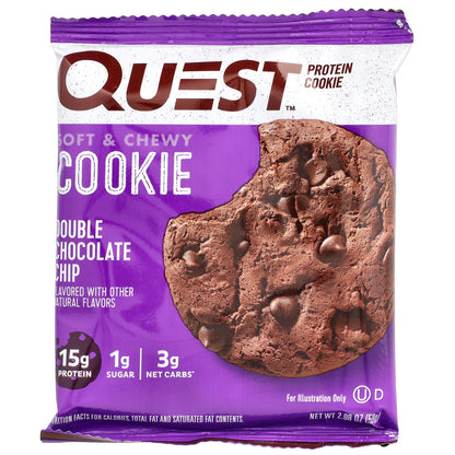 Quest Nutrition, Protein Cookie, Double Chocolate Chip, 4 Cookies, 2.08 oz (59 g) Each