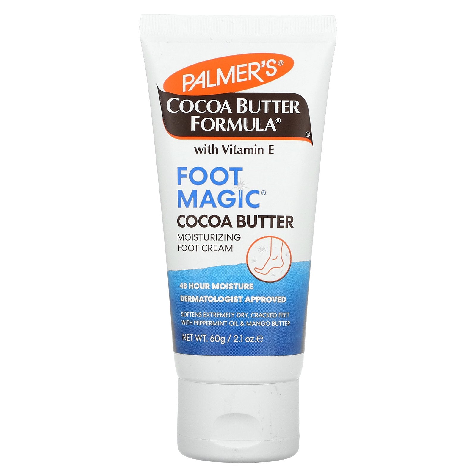 Palmer's, Cocoa Butter Formula® with Vitamin E, Foot Magic, with Peppermint Oil & Mango Butter, 2.1 oz (60 g)