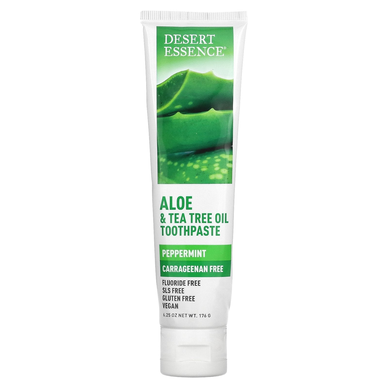 Desert Essence, Aloe & Tea Tree Oil Toothpaste, Peppermint, 6.25 oz (176 g)