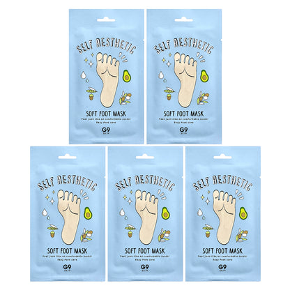 G9skin, Self Aesthetic, Soft Foot Mask, 5 Masks, 0.40 fl oz (12 ml)