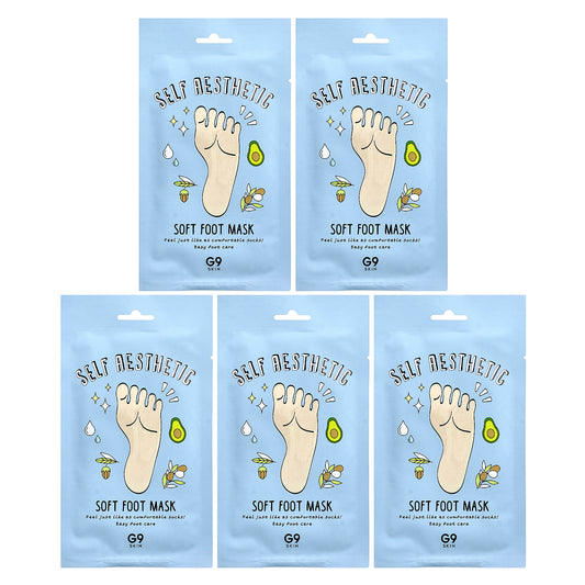 G9skin, Self Aesthetic, Soft Foot Mask, 5 Masks, 0.40 fl oz (12 ml)