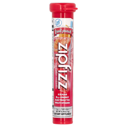 Zipfizz, Energy Drink Mix, Fruit Punch, 20 Tubes, 0.39 oz (11 g) Each