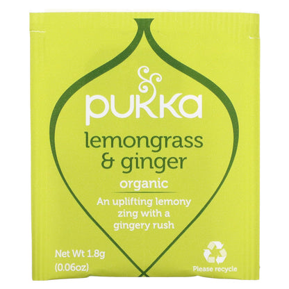 Pukka Herbs, Organic Herbal Tea, Lemongrass & Ginger, Caffeine Free, 20 Sachets, 1.27 oz (36 g)