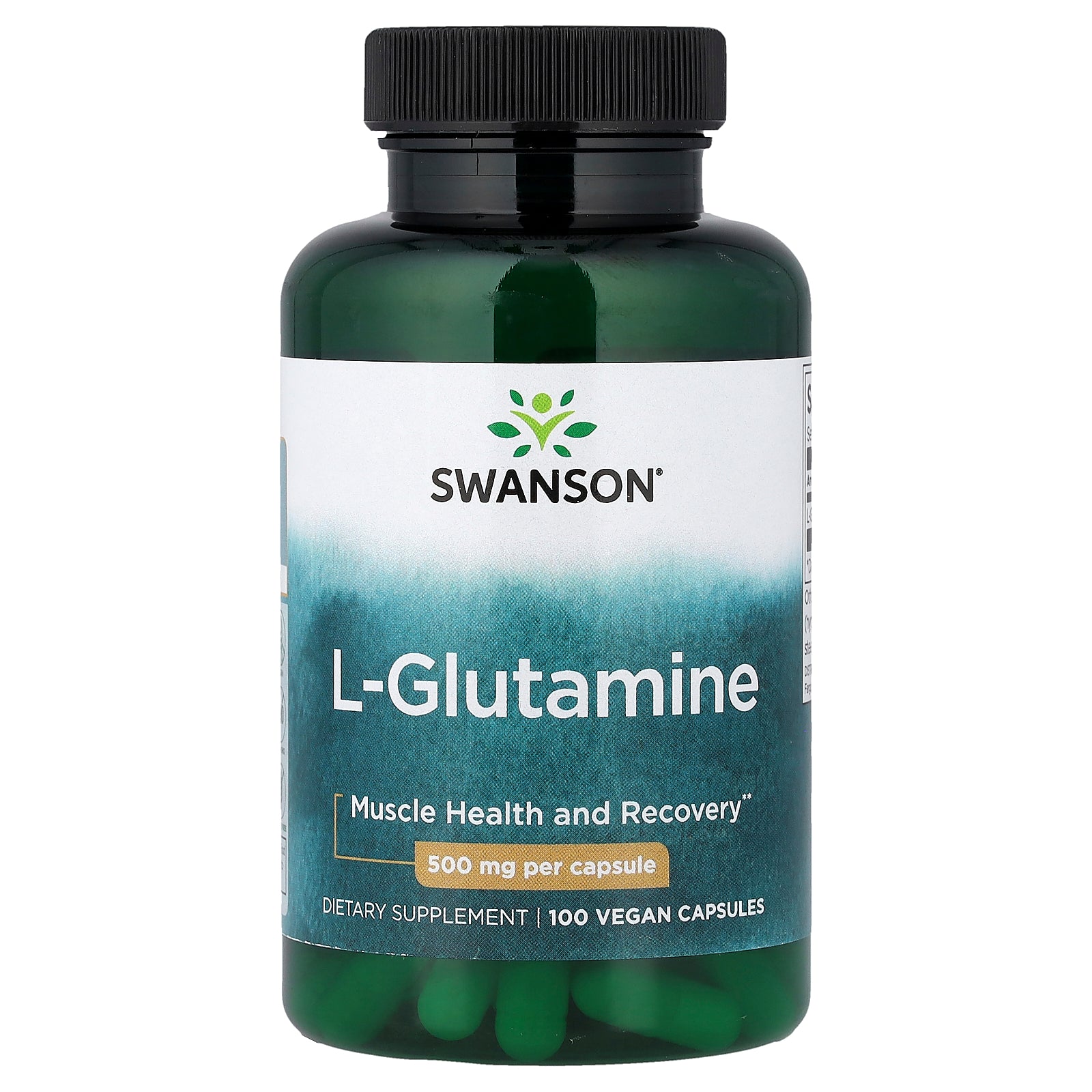 Swanson, L-Glutamine, 500 mg, 100 Vegan Capsules