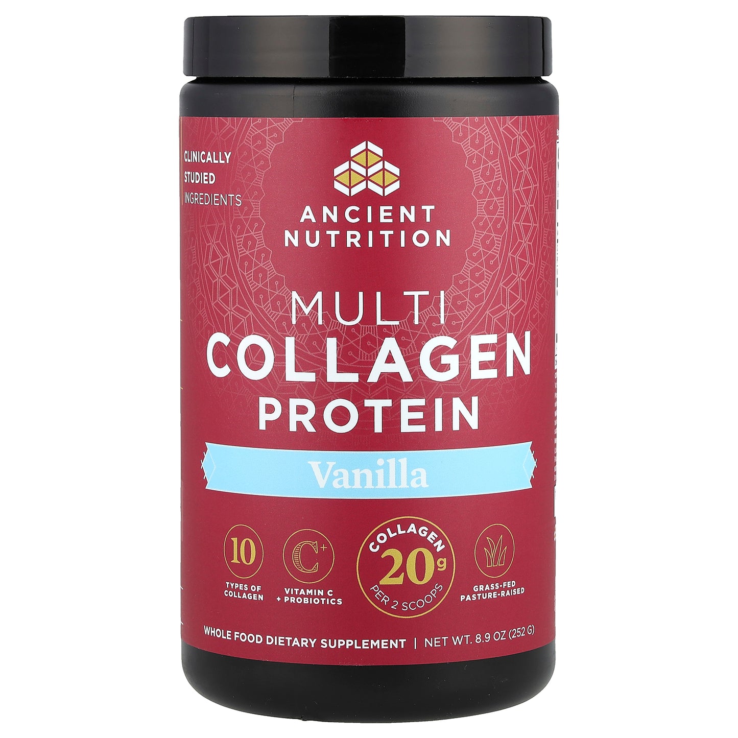 Ancient Nutrition, Multi Collagen Protein, Vanilla, 8.9 oz (252 g)