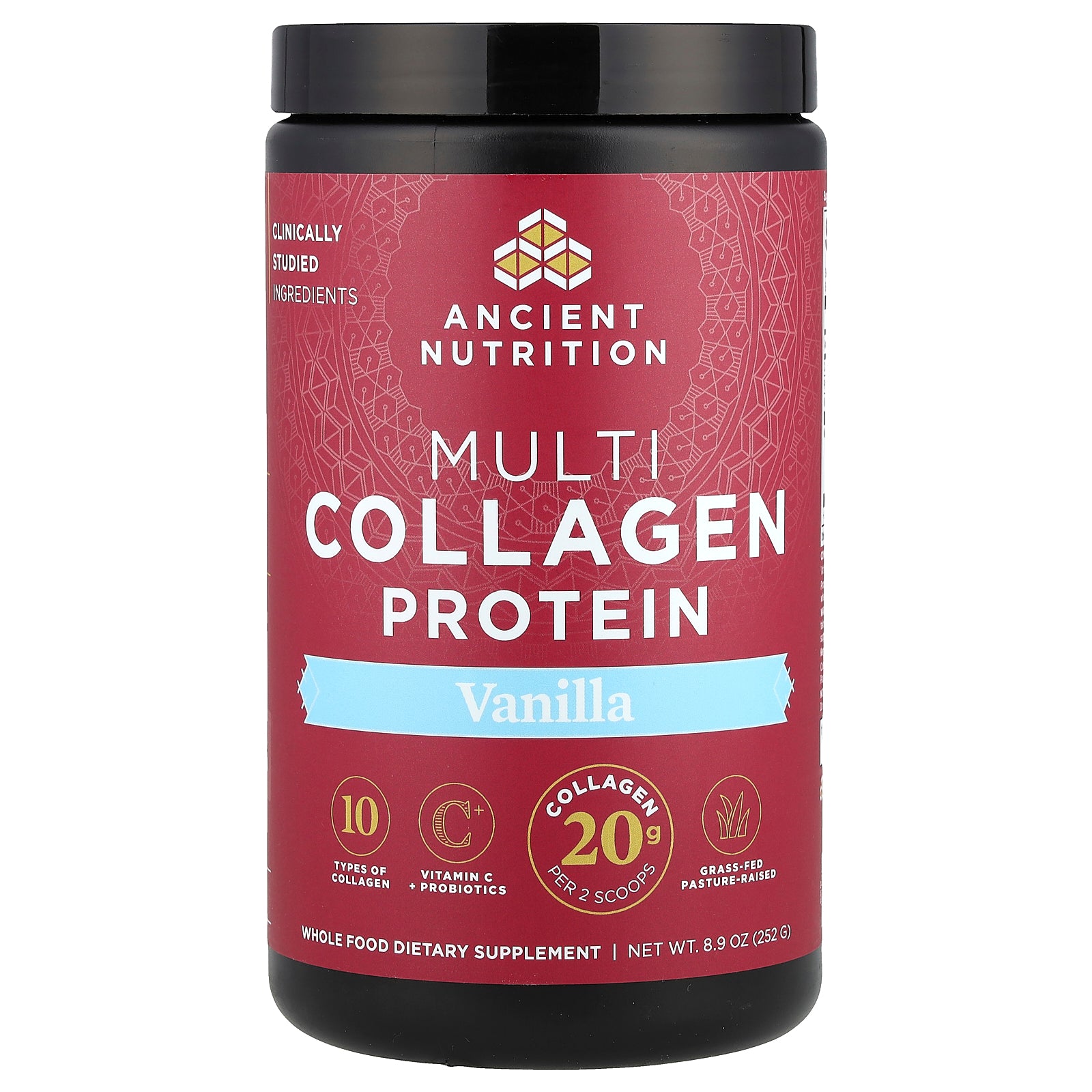 Ancient Nutrition, Multi Collagen Protein, Vanilla, 8.9 oz (252 g)