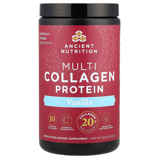 Ancient Nutrition, Multi Collagen Protein, Vanilla, 8.9 oz (252 g)