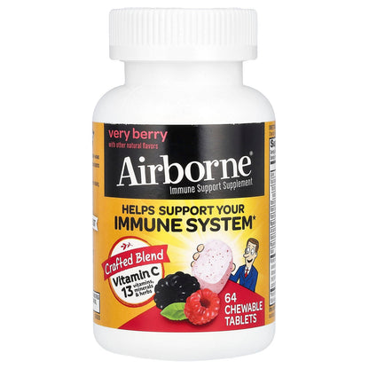 AirBorne, Immune Support Supplement, Very Berry, 64 Chewable Tablets