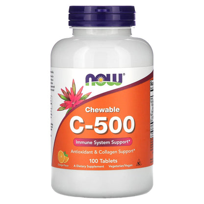 NOW Foods, Chewable C-500, Orange, 100 Tablets