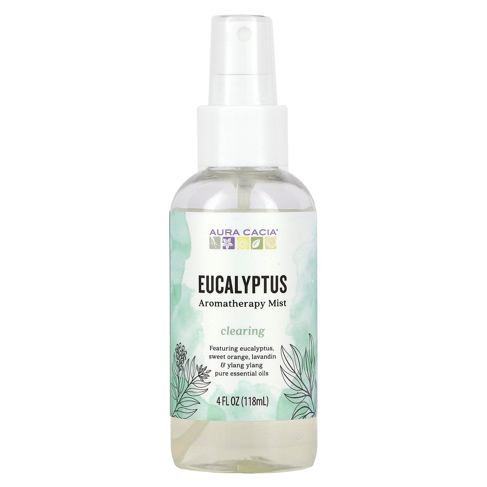 Aura Cacia, Aromatherapy Mist, Clearing Eucalyptus, 4 fl oz (118 ml)