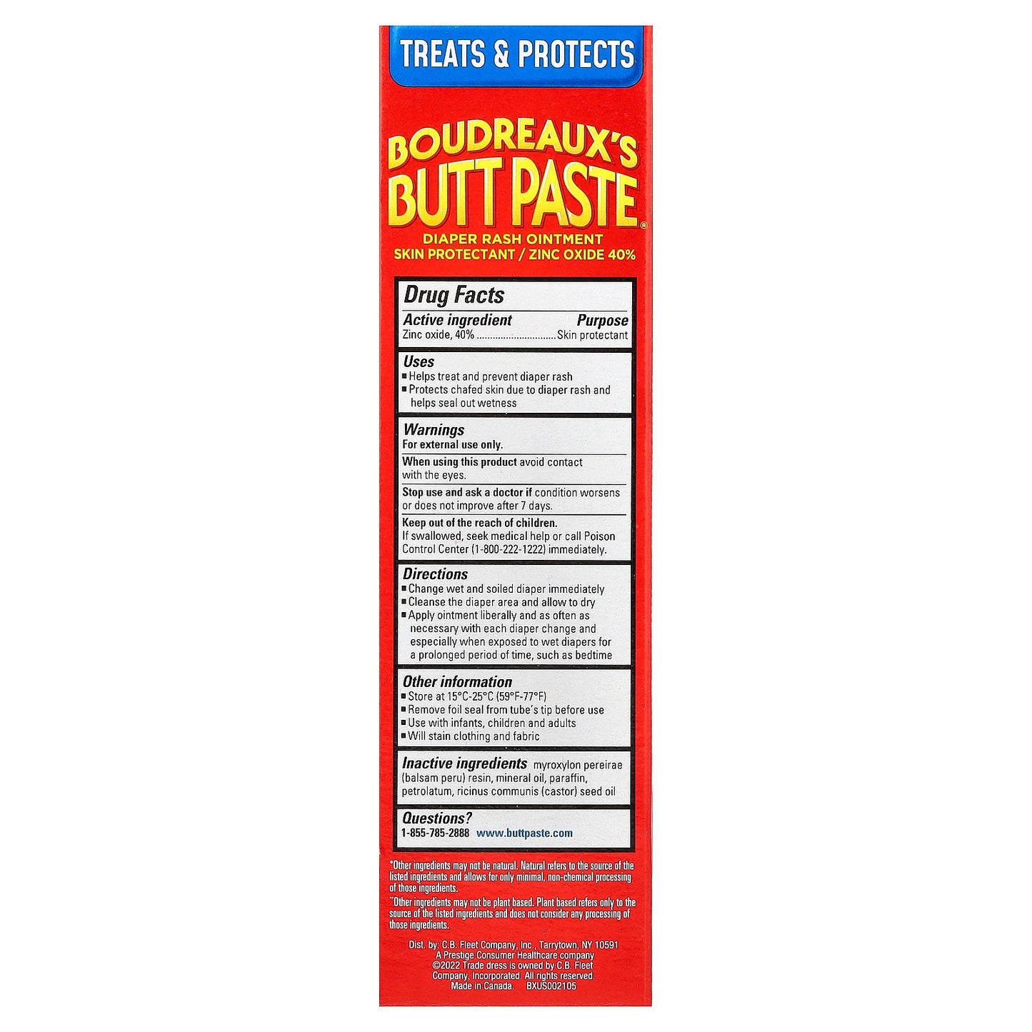 Boudreaux's Butt Paste, Diaper Rash Ointment, 4 oz (113 g)
