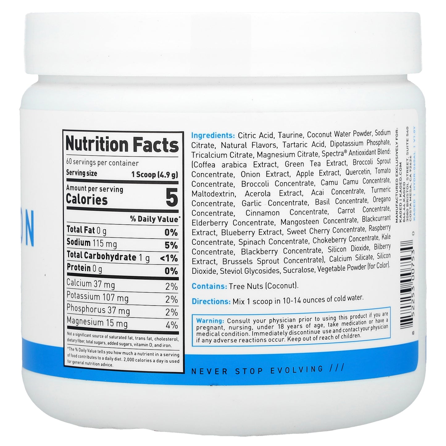 Kaged, Hydration, Electrolyte Drink, Apple Limeade, 10.37 oz (294 g)