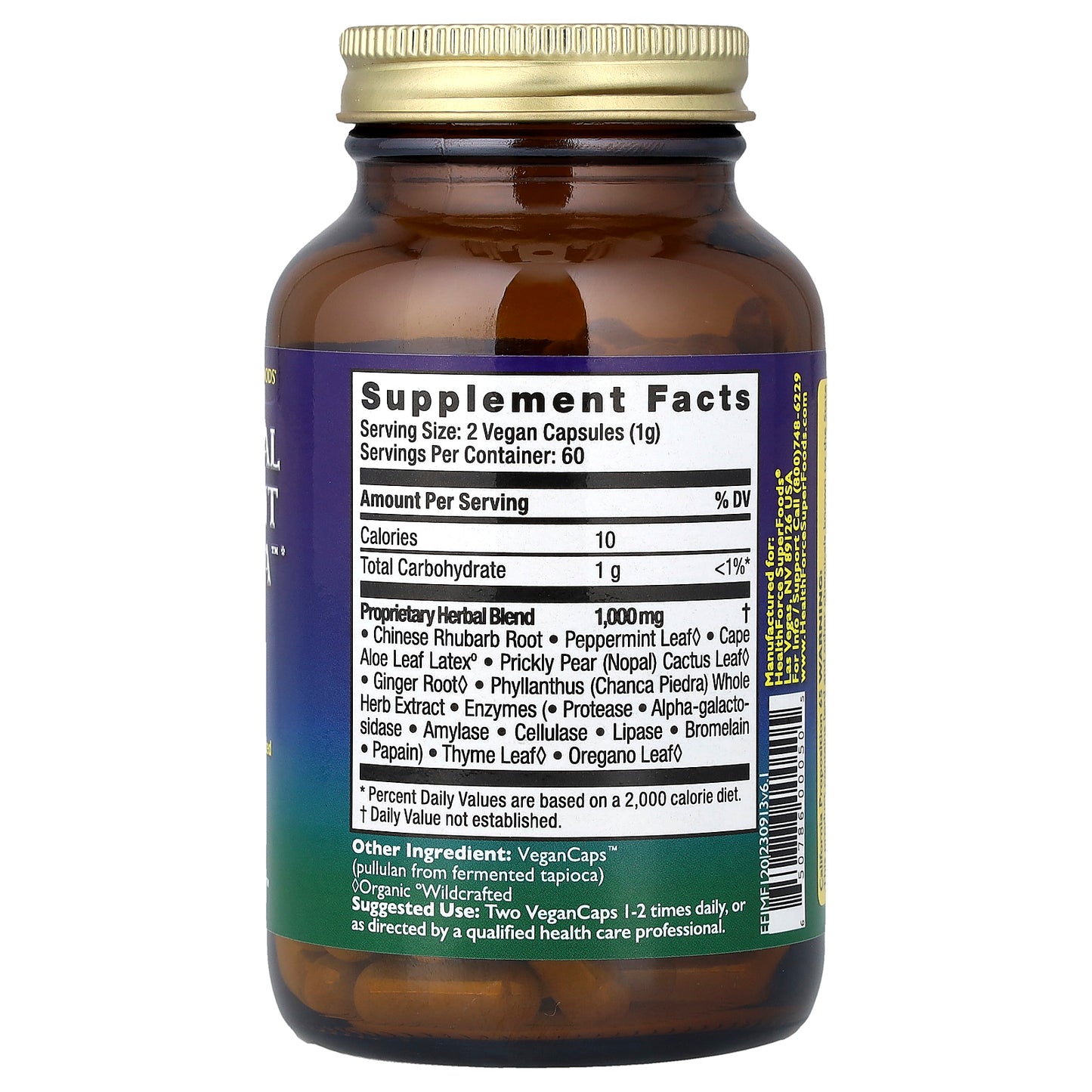 HealthForce Superfoods, Intestinal Movement Formula™, 120 Vegan Caps™