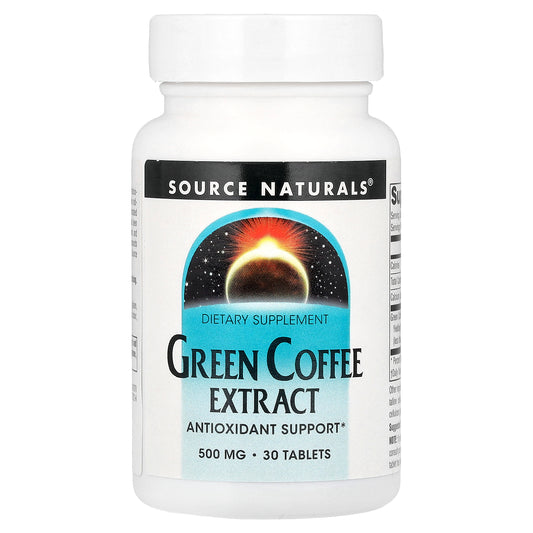 Source Naturals, Green Coffee Extract, 30 Tablets (500 mg per Tablet)