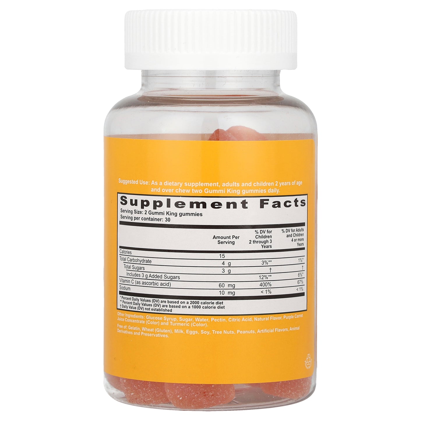 GummiKing, Vitamin C for Kids, Orange, 60 Gummies (30 mg per Gummy)