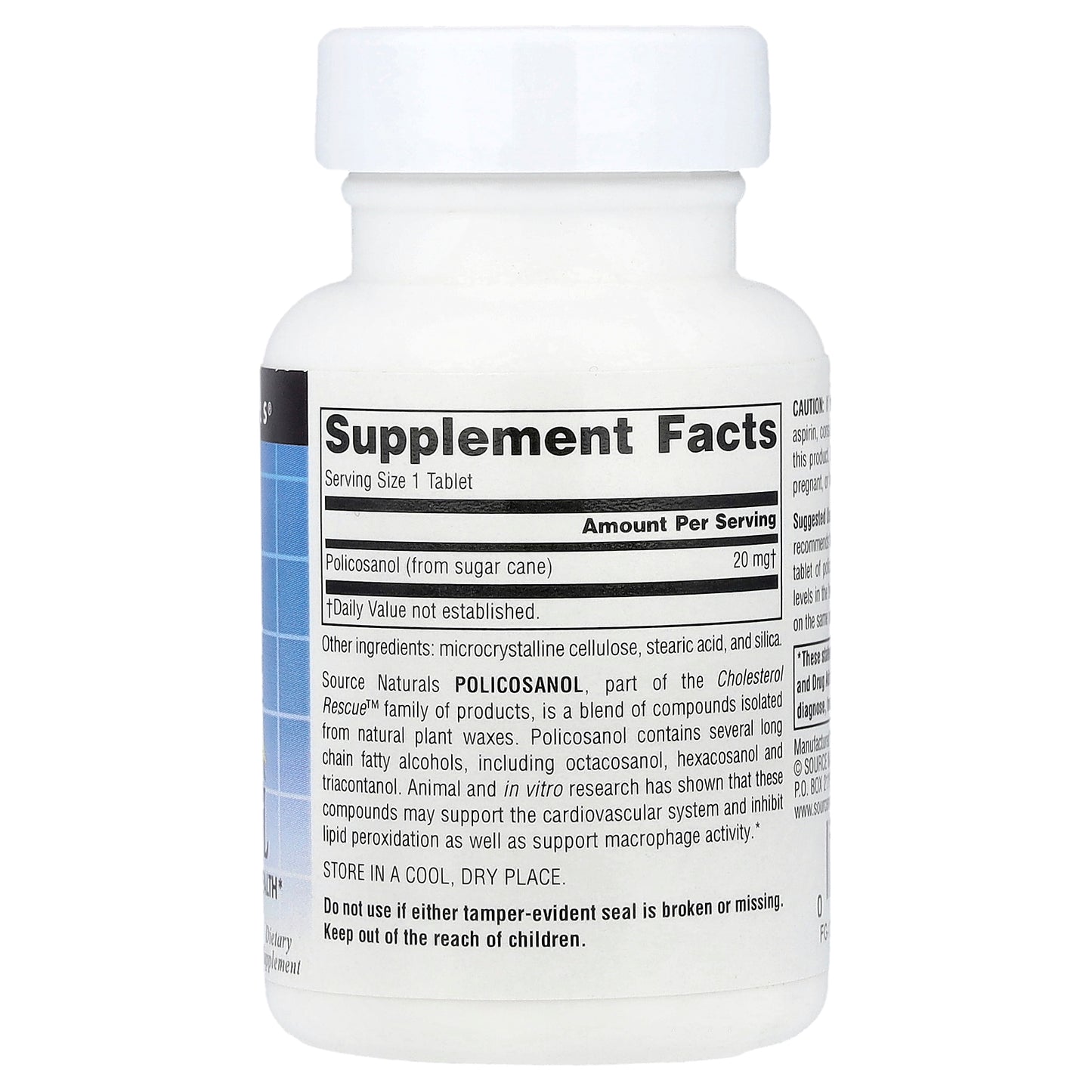 Source Naturals, Policosanol, 20 mg, 60 Tablets