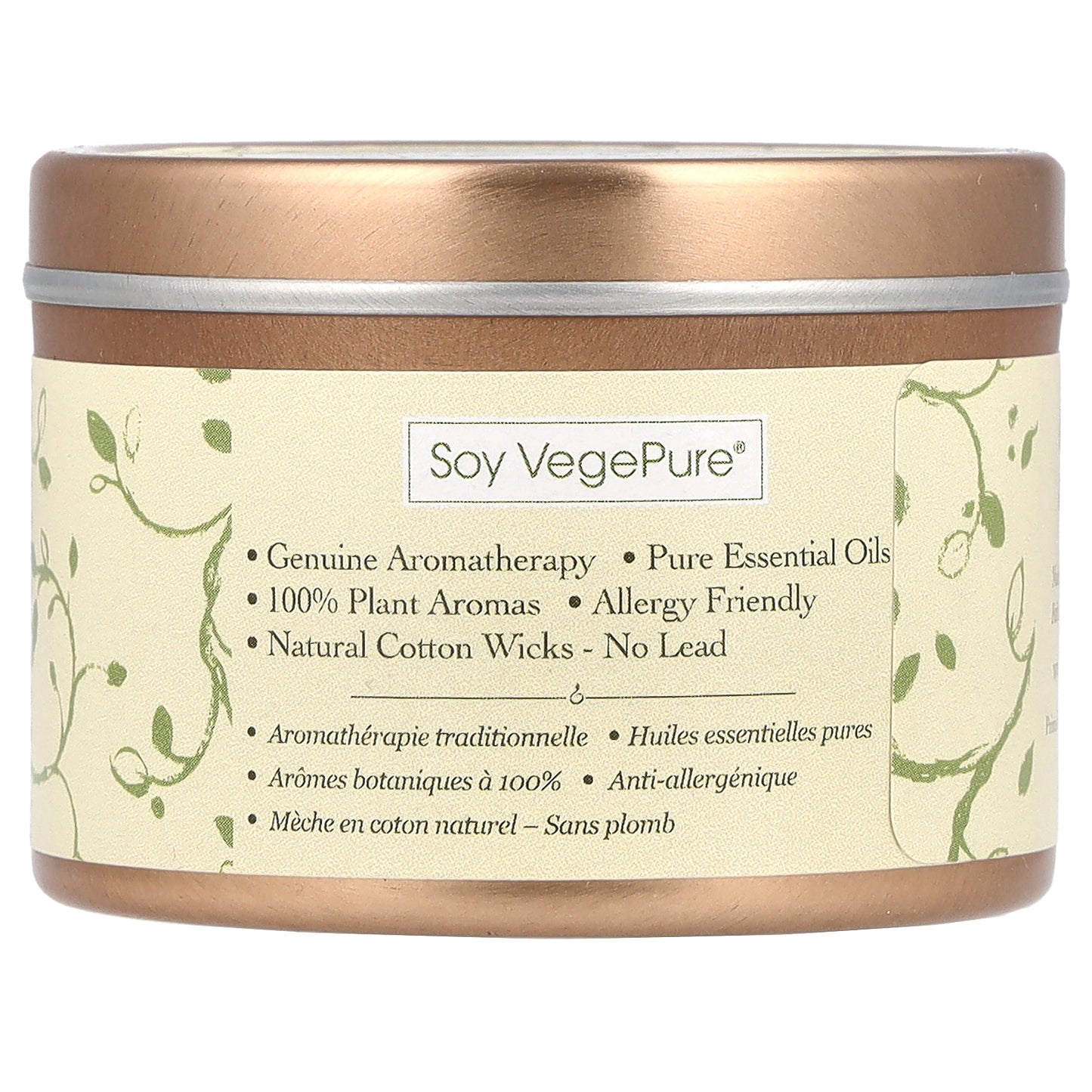 Aroma Naturals, Soy VegePure®, Small Soy To Go Tin Candle, Patchouli & Frankincense, 2.8 oz (79.38 g)