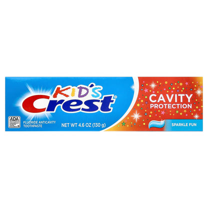 Crest, Kids, Cavity Protection, Fluoride Anticavity Toothpaste, Sparkle Fun, 4.6 oz (130 g)