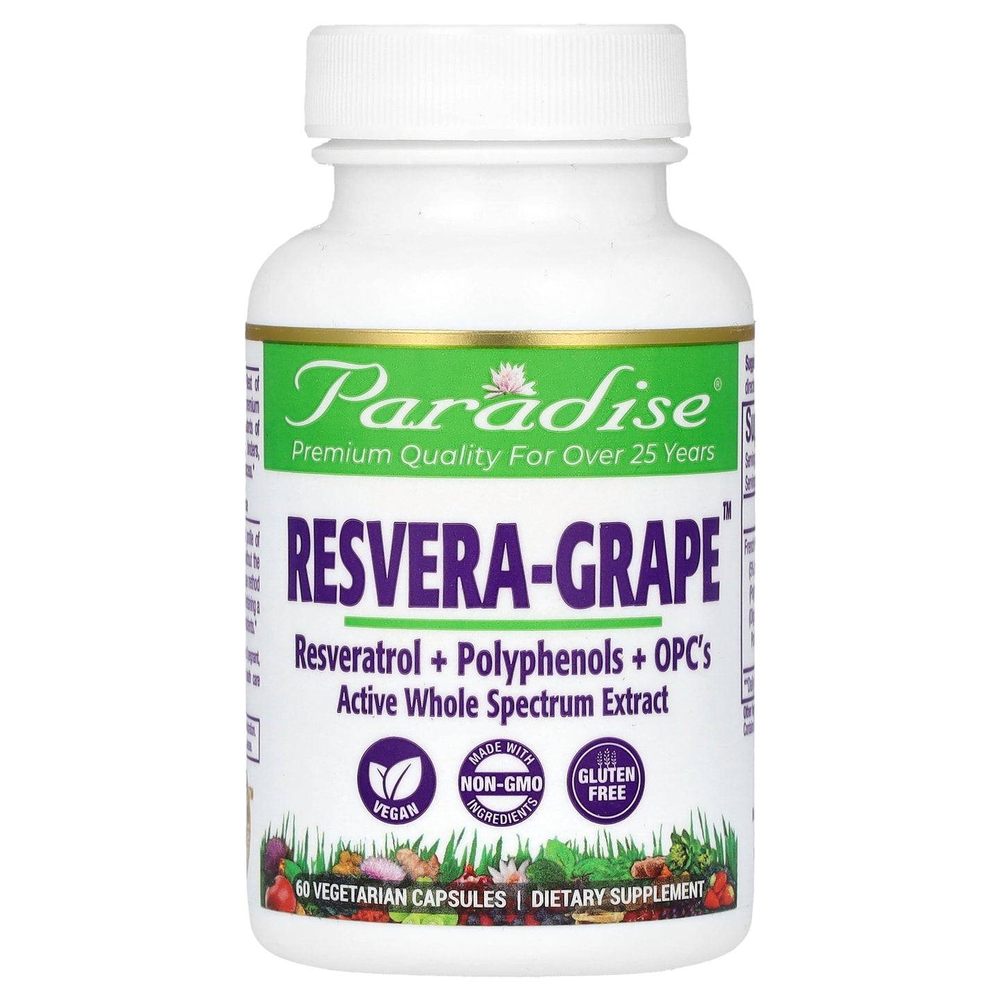 Paradise Herbs, Resvera-Grape, 60 Vegetarian Capsules (250 mg per Capsule)