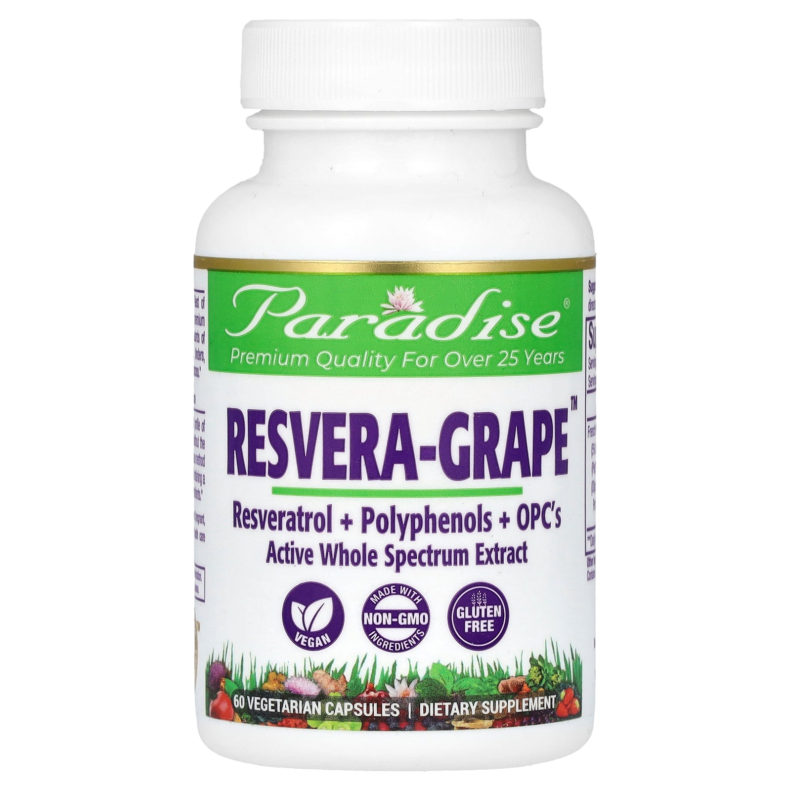 Paradise Herbs, Resvera-Grape, 60 Vegetarian Capsules (250 mg per Capsule)