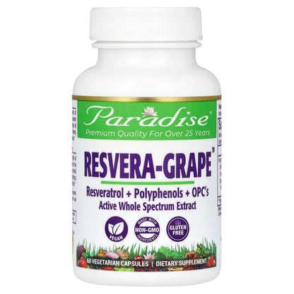 Paradise Herbs, Resvera-Grape, 60 Vegetarian Capsules (250 mg per Capsule)