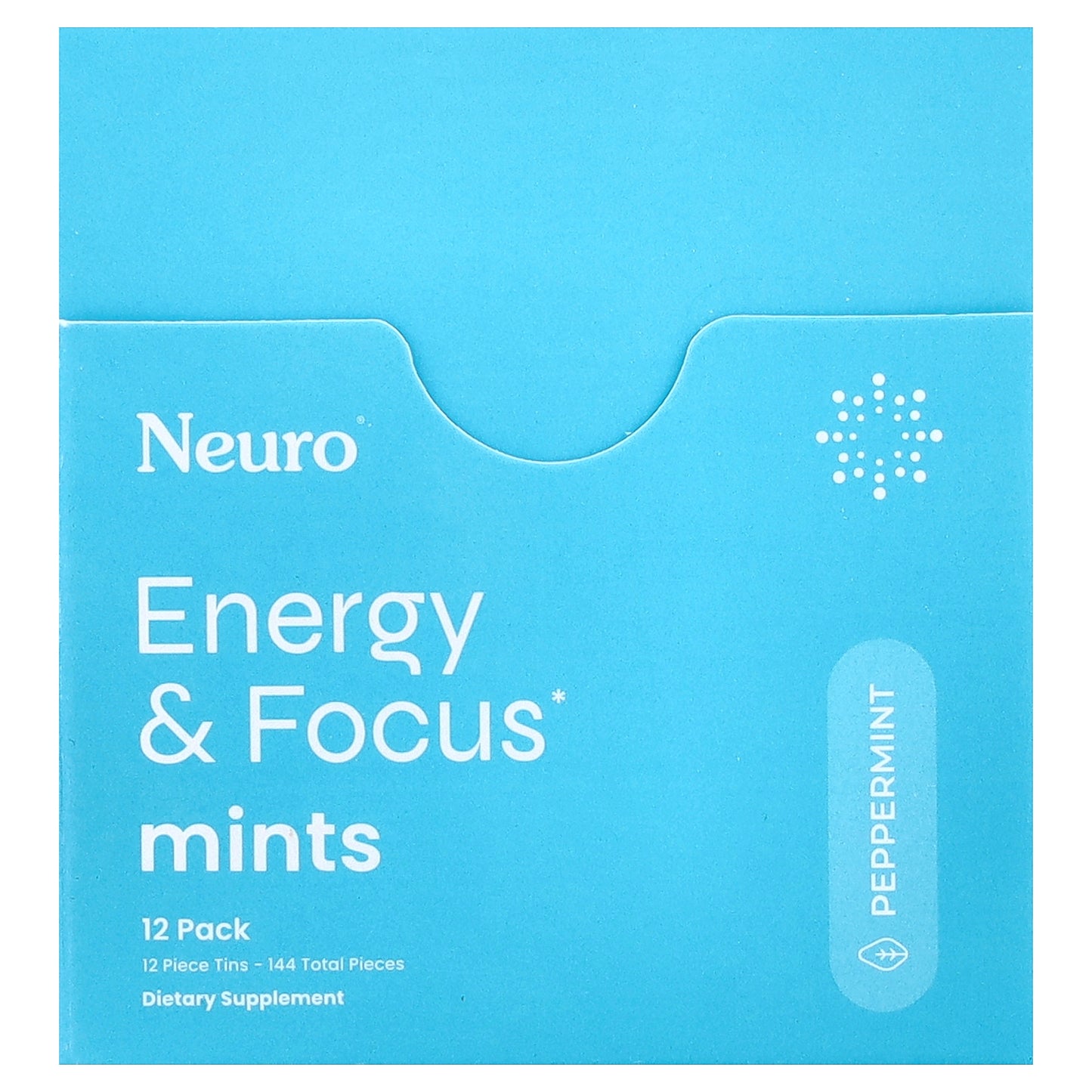 NeuroGum, Energy & Focus Mints, Peppermint, 12 Pack, 12 Pieces Each