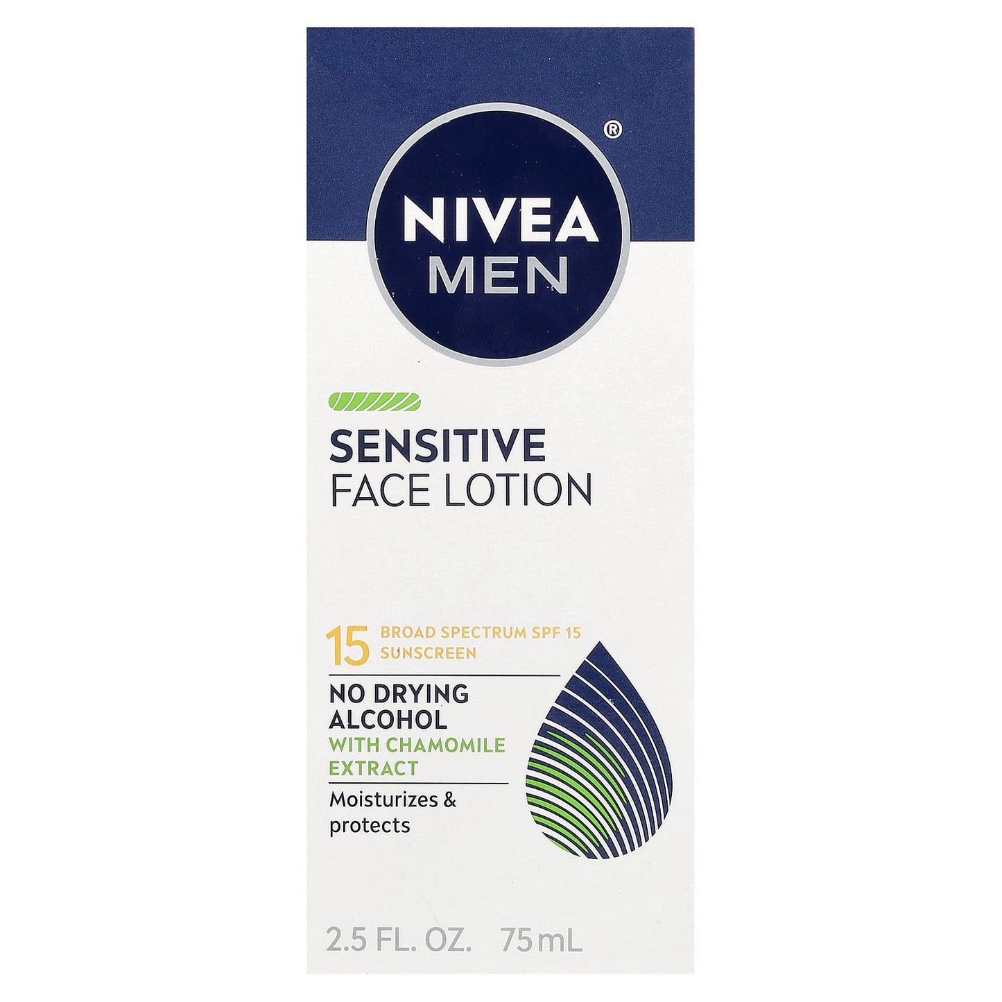 Nivea, Men, Sensitive Face Lotion, SPF 15, 2.5 fl oz (75 ml)