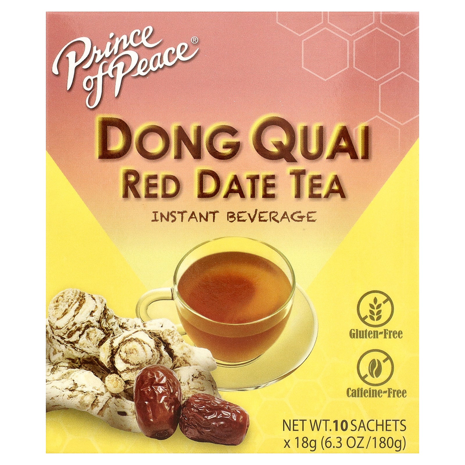 Prince of Peace, Dong Quai Red Date Tea, Caffeine Free, 10 Sachets, 6.3 oz (180 g)