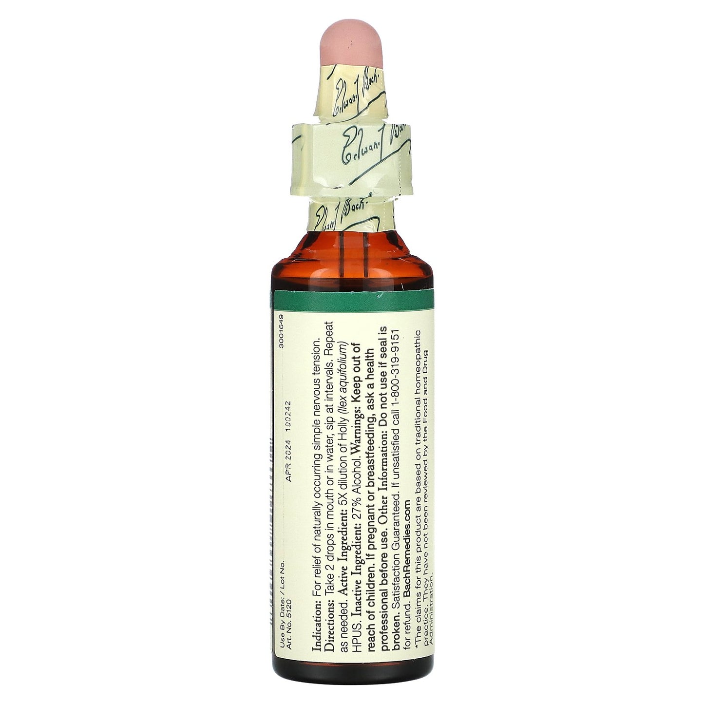 Bach, Original Flower Remedies, Holly, 0.7 fl oz (20 ml)