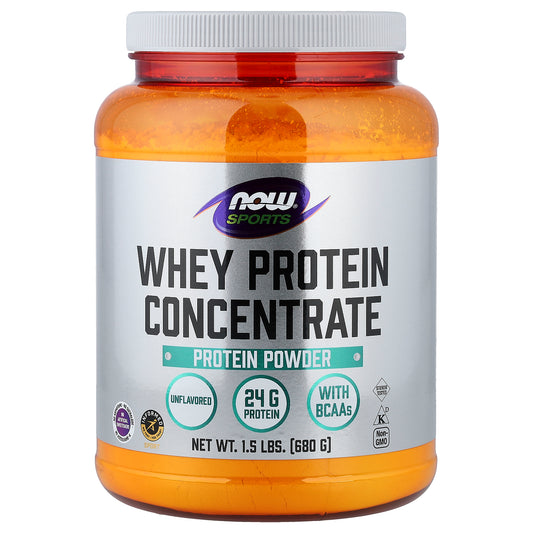 NOW Foods, Sports, Whey Protein Concentrate Protein Powder, Unflavored, 1.5 lbs (680 g)