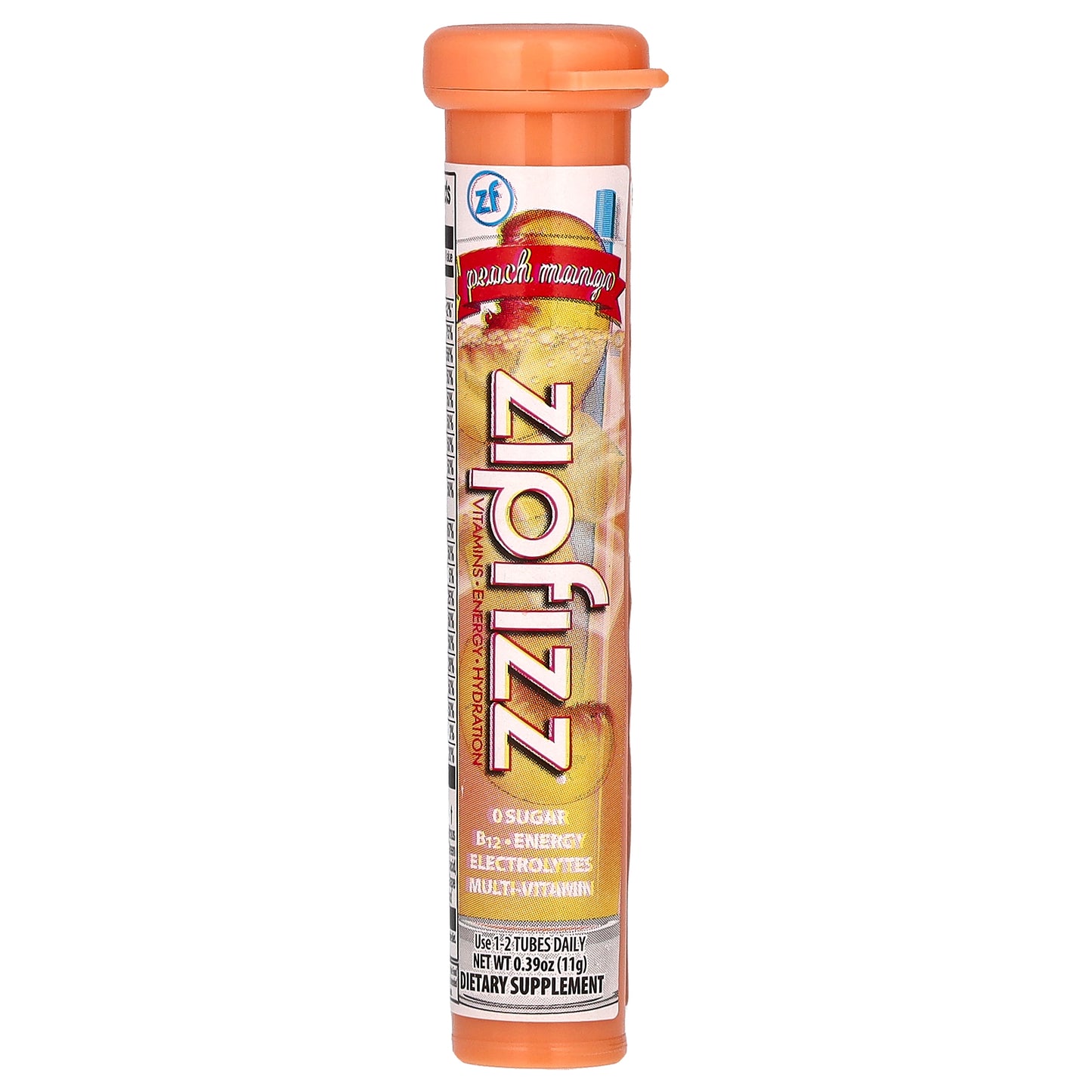 Zipfizz, Energy Drink Mix, Peach Mango, 20 Tubes, 0.39 oz (11 g) Each