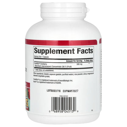 Natural Factors, CranRich, Cranberry Concentrate, Super Strength, 500 mg, 180 Capsules