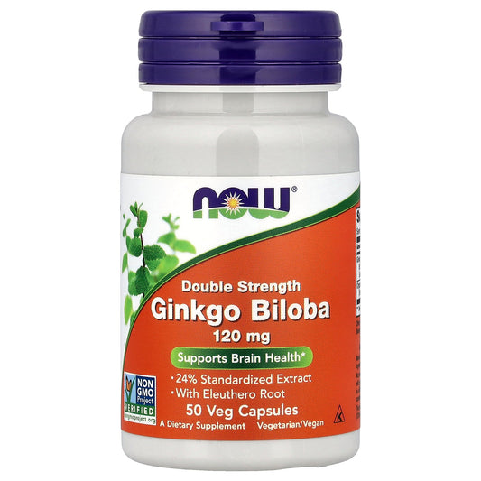 NOW Foods, Ginkgo Biloba With Eleuthero Root, 50 Veg Capsules