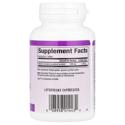 Natural Factors, Clear Base® Vitamin E, 268 mg (400 IU), 60 Softgels