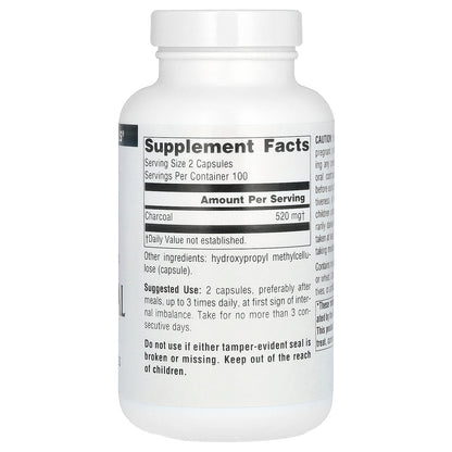 Source Naturals, 100% Pure Activated Charcoal, 260 mg , 200 Capsules