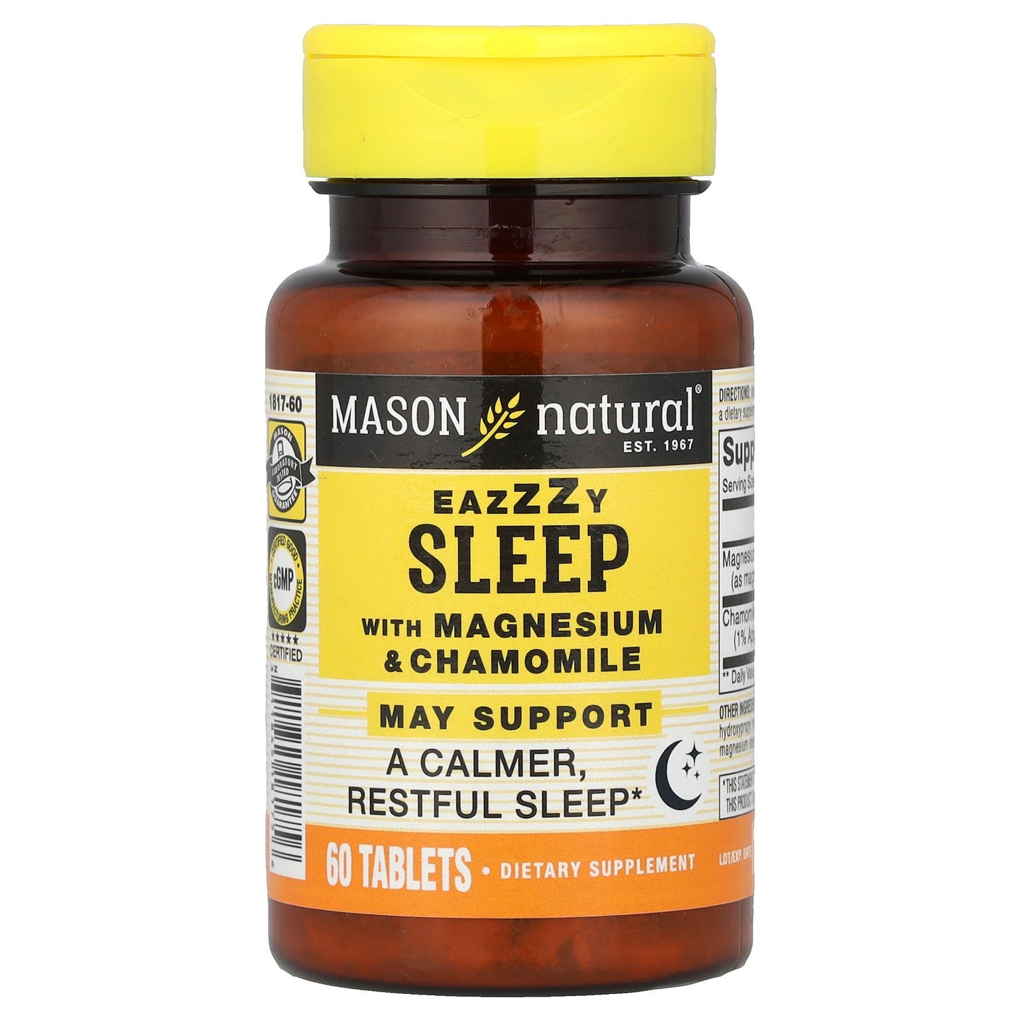 Mason Natural, Eazzzy Sleep, with Magnesium & Chamomile, 60 Tablets