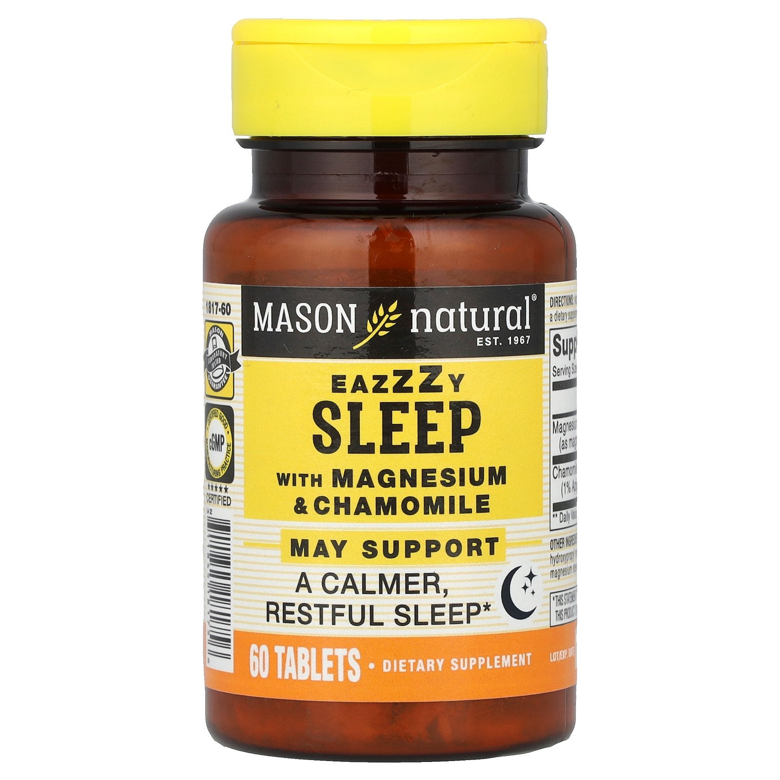 Mason Natural, Eazzzy Sleep, with Magnesium & Chamomile, 60 Tablets