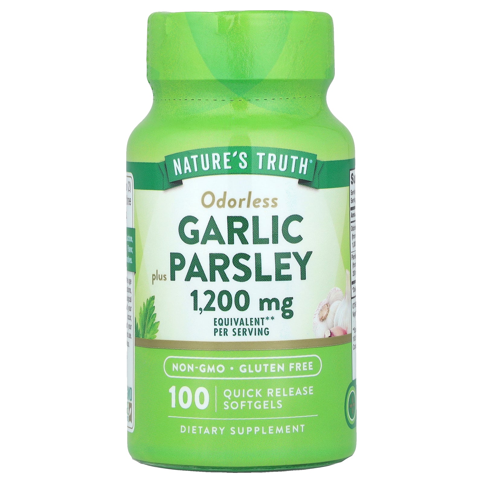 Nature's Truth, Odorless Garlic Plus Parsley, 100 Quick Release Softgels