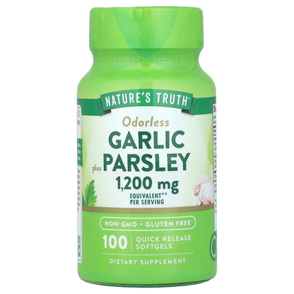 Nature's Truth, Odorless Garlic Plus Parsley, 100 Quick Release Softgels