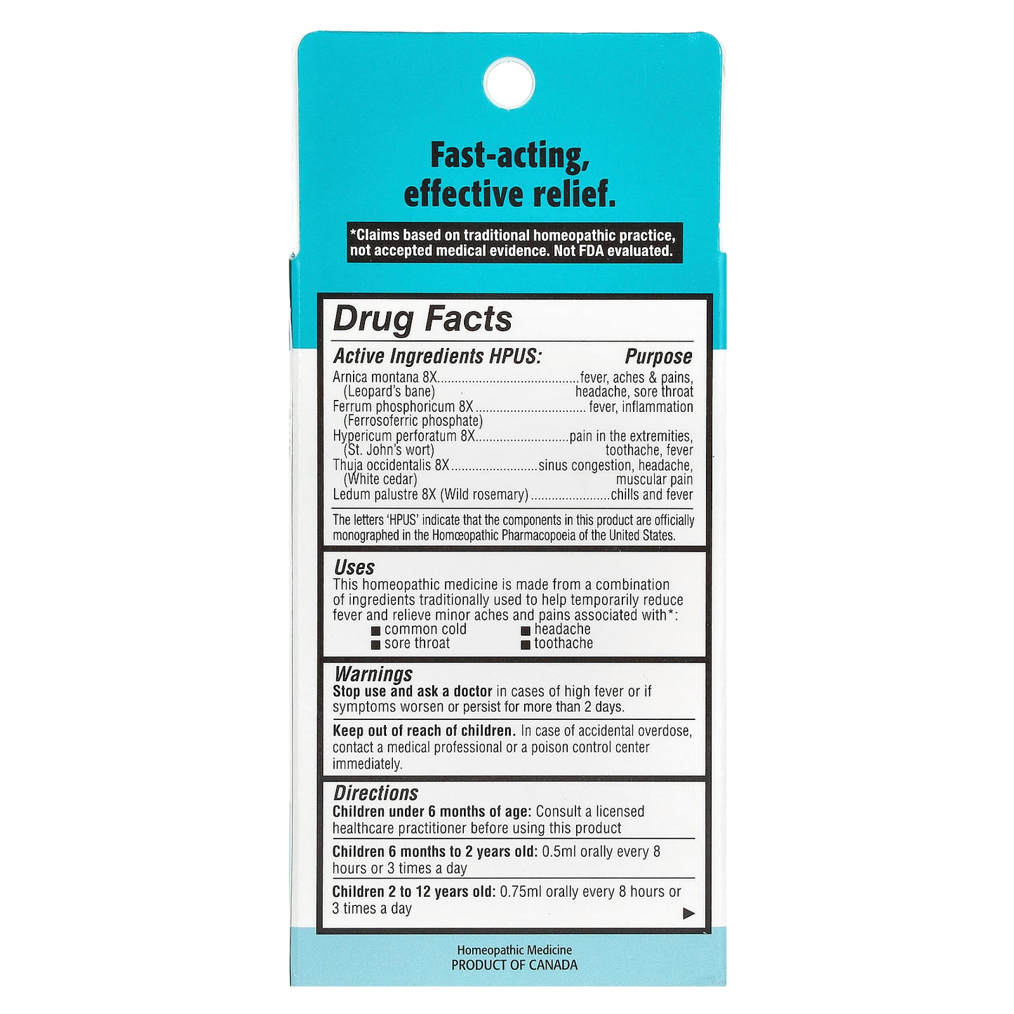 Homeolab USA, Kids Relief, Pain & Fever Oral Liquid, For Kids 0-12 Yrs, Cherry, 0.85 fl oz (25 ml)