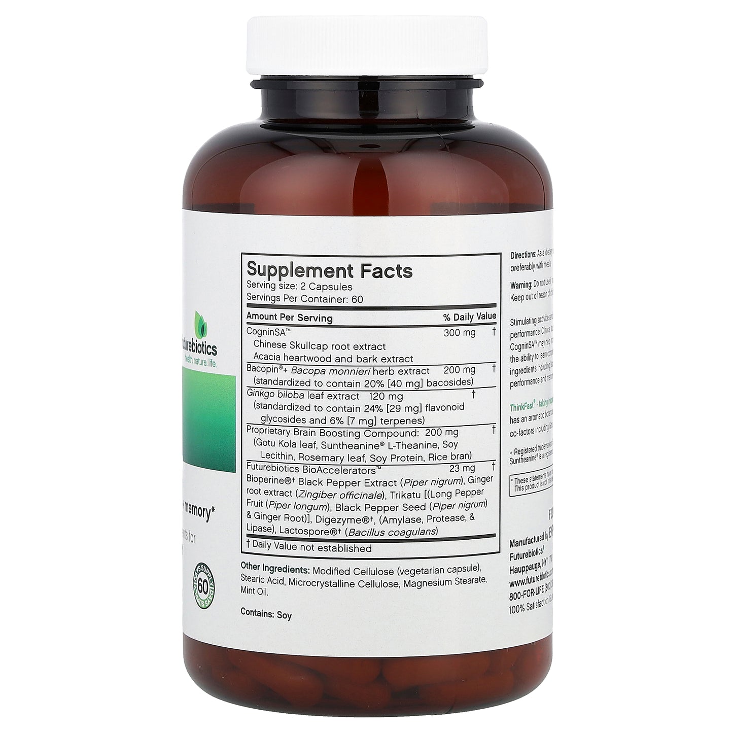 Futurebiotics, Thinkfast®, Brain Performance + Memory, 120 Vegetarian Capsules