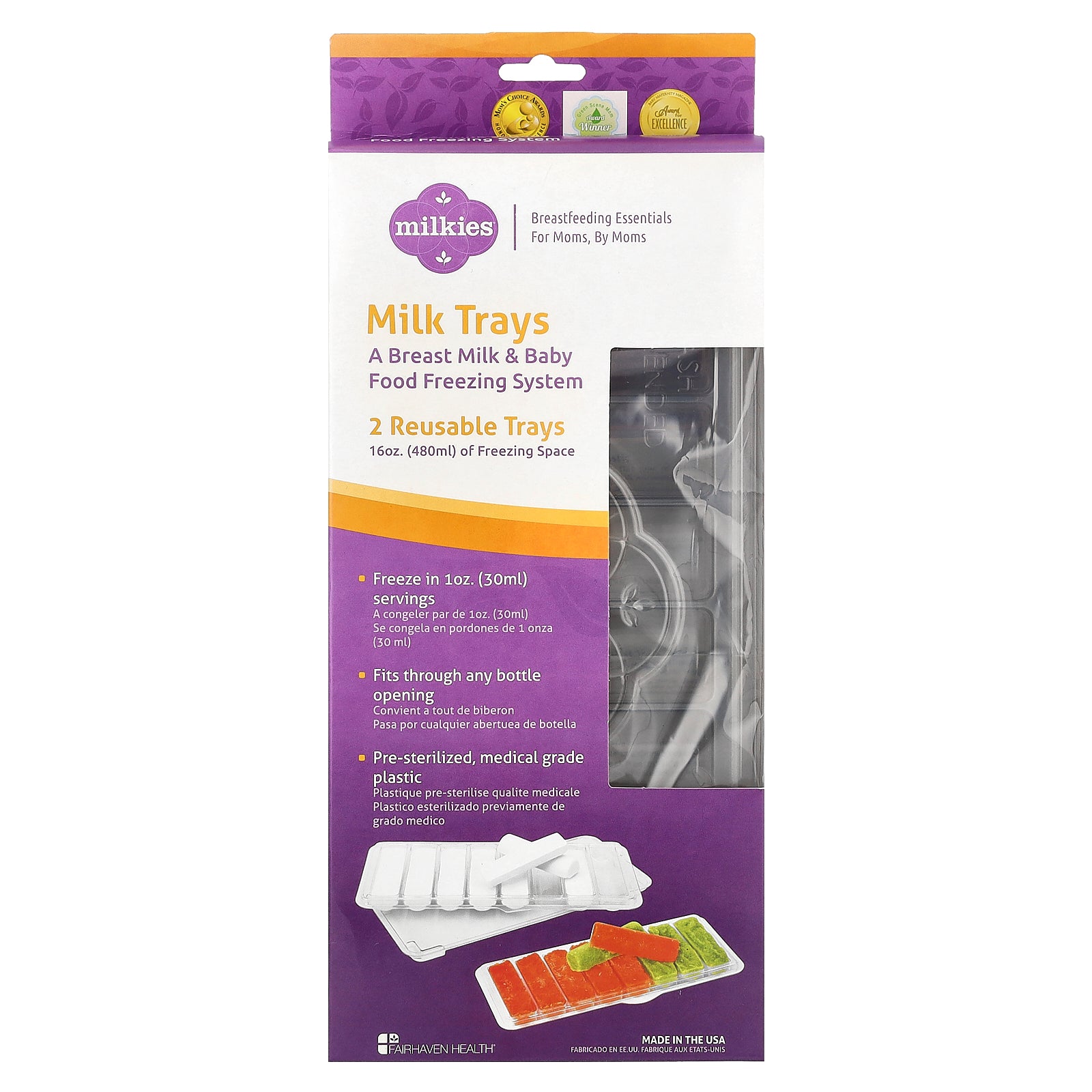 Fairhaven Health, Milkies, Milk Trays, 2 Reusable Trays