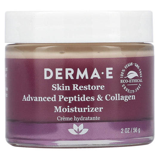 DERMA E, Advanced Peptides & Flora-Collagen Moisturizer, 2 oz (56 g)