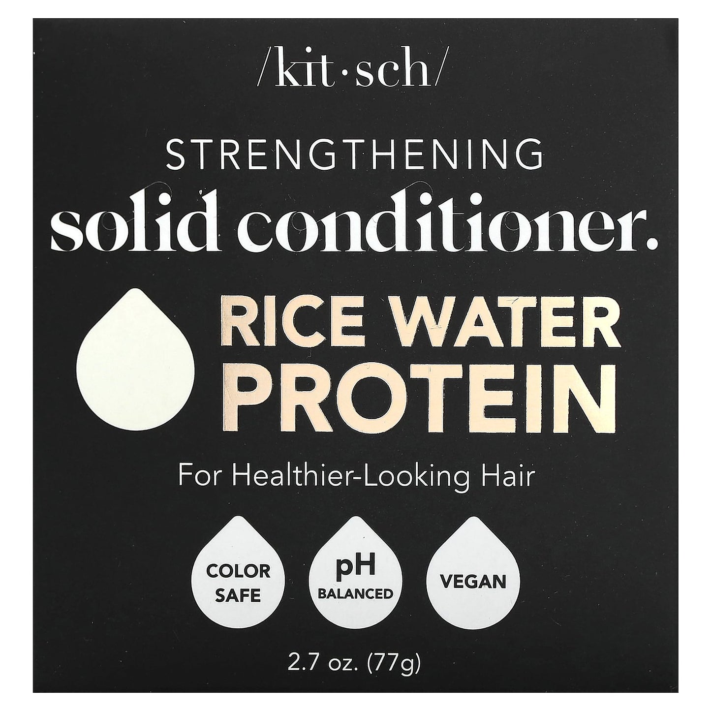 Kitsch, Strengthening  Solid Conditioner Bar,  Rice Water Protein, White Tea & Mandarin, 1 Bar, 2.7 oz (77 g)