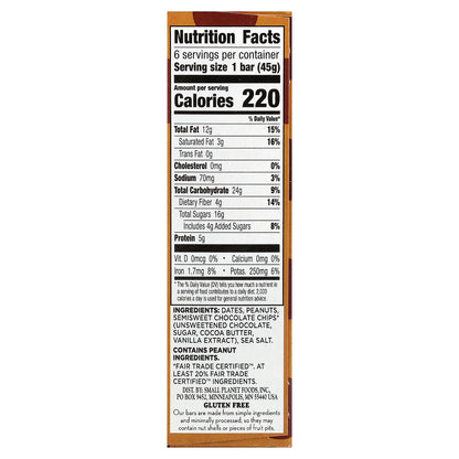 Larabar, Real Fruit & Nut Bar™, Peanut Butter Chocolate Chip, 6 Bars, 1.6 oz (45 g) Each