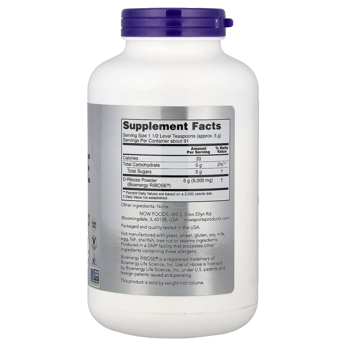 NOW Foods, Sports, D-Ribose Powder, 1 lb (454 g)